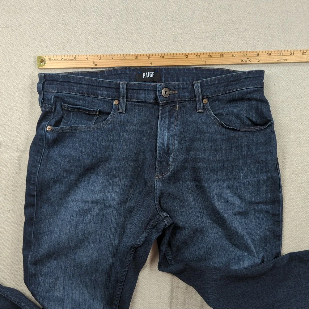 Paige Pants Mens 36x31 Blue Federal Straight Stretch Casual Preppy